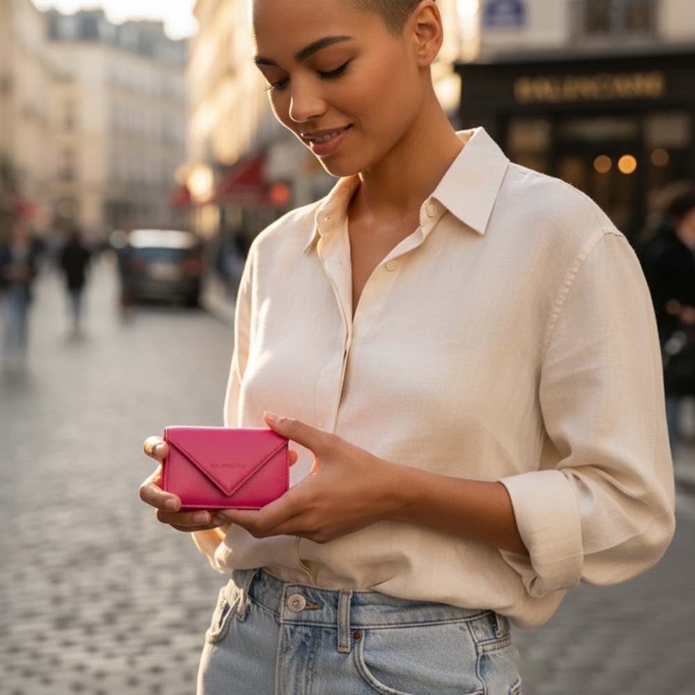Balenciaga Fuchsia Leather Compact wallet - Picture 3 of 8